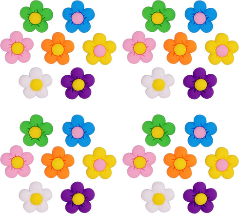 28 Pieces Pack, Flowers Shoes Charms Decorations Different No-Repeat Accessories Wristband Bracelet Girls Boys Teens Kids Birthday Party Favor Gif...