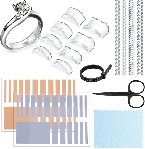Hicarer 53 Pieces Ring Sizer for Loose Rings 8 Sizes Invisible Adjuster Fits 2-9.5mm Bands with Measuring Tool for Women Men Silicone Tightener EV...