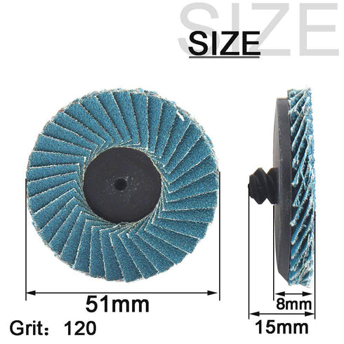 9Pcs 2 inch Flap Disc Zirconia Alumina Quick Change Sanding Discs Flat Roll Lock Disc with 1Pc Disc Pad Holder for Rotary Tools Die Grinder, T27 1...