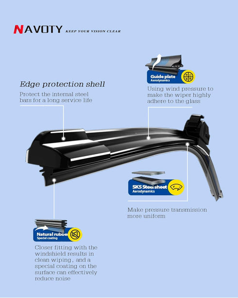2 Factory Wiper Blades Replacement for 2014-2018 Chevrolet Silverado GMC Sierra Original Equipment Windshield Wiper Blades Set - 22"+22" (Set of 2...