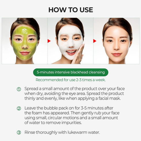 SOME BY MI Bye Bye Blackhead 30 Days Miracle Green Tea Tox Bubble Cleanser - 4.23 Oz, 120g - Made from Green Tea Extract - Mild Daily Face Wash fo...