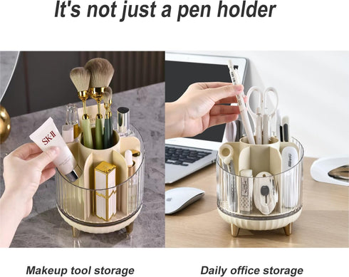 Rotating Pencil Holder, Desk Organizer with Multi-Compartment Design-Stylish, Functional Storage Solution for Home Offices, Classroom, Art Supplie...