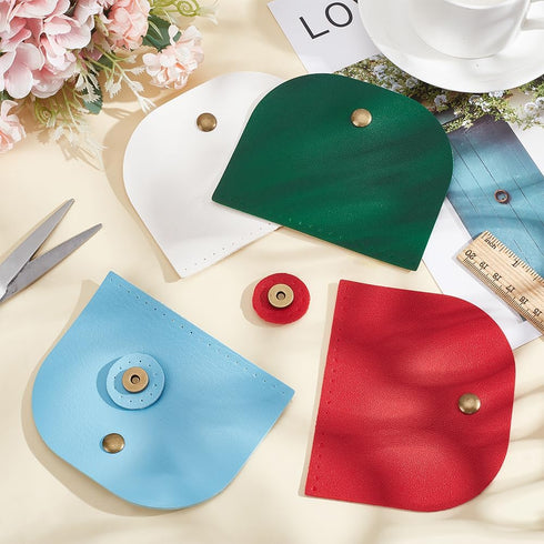 PandaHall 5 Colors Bag Flip Cover, Imitation Leather Bag Accessories Sew on Bag Cover Purse Making Supplies Hardware with Clasps for Bag Making DI...