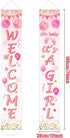 Blulu Baby Shower Decorations 71 x 12 Inch Welcome It Is a Girl Banner Backdrop Background Door Hanging Porch Sign for Baby Shower Gender Reveal P...
