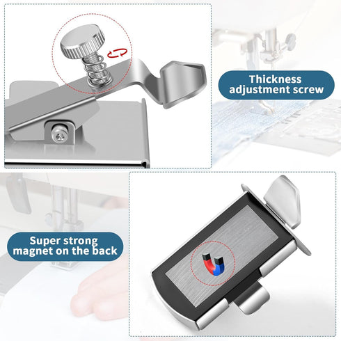 TIGARI Magnetic Seam Guide for Sewing Machine, Magnetic Sewing guide with Clip, Multifunctional Ruler, Hemmer Guide, Seam Guide, Hem Guide for Wal...
