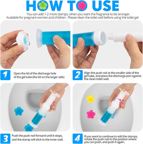 Toilet Gel, 60 Count 5 Kinds Of Scent Toilet Cleaner Bowl Gel Stamp Kit Air Freshener...