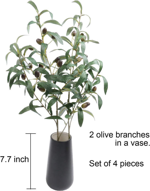 SHACOS 4 PCS 28 inch Artificial Olive Branches for Vases Greenery Olive Stems Faux Tree Branch Twig for Home Wedding Shop Office Garden Decor DIY ...