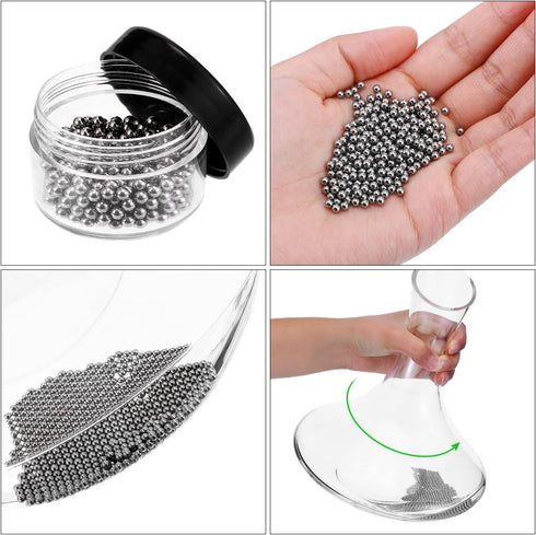 3 Pieces Decanter Cleaning Brush Flexible Bottle Scourer and 400 Pieces Reusable Decanter Cleaning Beads Household Cleaning Tools for Wine Decante...