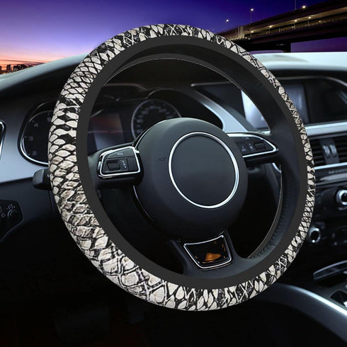 Car Steering Wheel Cover for Women Men Snake Texture Universal 15 Inch Anti-Slip Comfortable Car Truck Accessories...