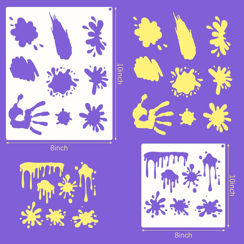 10 Pieces Stain and Splatter Stencils Shoe Stencils Graffiti Stencils DIY Art Stencils for Painting on Wood, Canvas, Paper, Fabric, Floor, Wall...