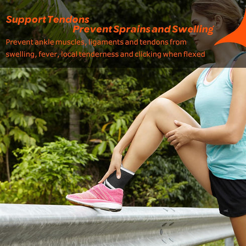 2 Pack Ankle Brace - Adjustable Compression Wrap for Men & Women, Support for Plantar Fasciitis, Tendinitis, Sprain, Breathable, One Size...