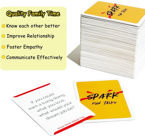 Real-Fun Conversation Cards for Family (250 Cards) - Spark Fun & Deep Talks - Family Card Games for Adults, Teens, Kids - Chat Cards Family Pack...
