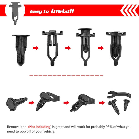 OTUAYAUTO 50Pcs Rivet Retainer Fender Bumper Fasteners Clips, OEM# 52161-02020 9mm Nylon Push-Type Automotive Clips for Toyota Tacoma Yaris Camry ...