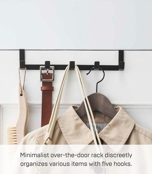 YAMAZAKI home Smart Wide Over the Door Rack, Black...