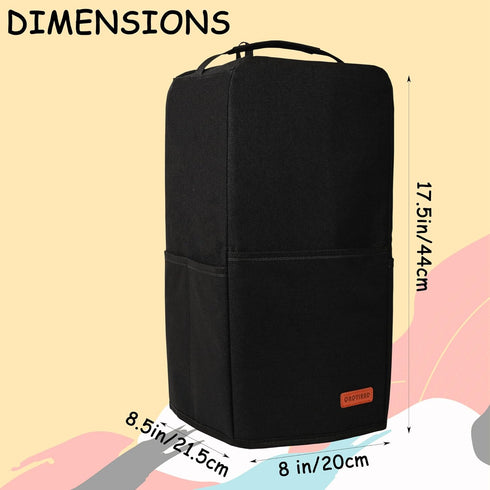 Hanging Blender Cover Compatible with Vitamix Low-Profile 64 oz. Blender, Foldable Dust Cover with Accessory Pockets Fits for Kitchen Blender, Bla...