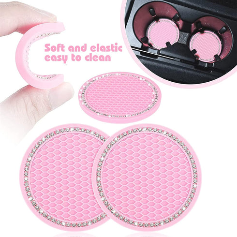 Cute Fluffy Steering Wheel Cover Set for Women, YUNXNYC 1 Set 8 Pieces Fluffy Car Accessories Set Soft Fuzz Handbrake Cover Gear Shift Cover Fur S...