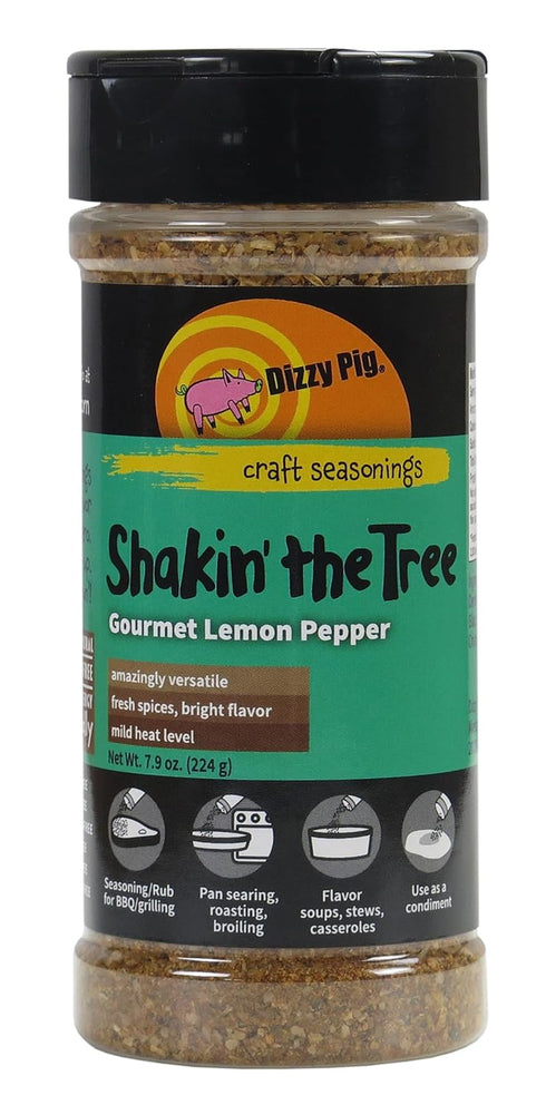 Dizzy Pig Shakin' the Tree Gourmet Lemon Pepper Seasoning Rub (8oz Shaker)...