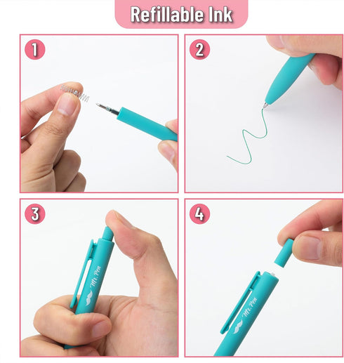Mr. Pen- Retractable Gel Pens, 12 Pack, Fast Dry, Gel Pens Fine Point 0.7mm, Retractable Pens, Cute Pens, Gel Ink Pens, Aesthetic Pens for Journal...