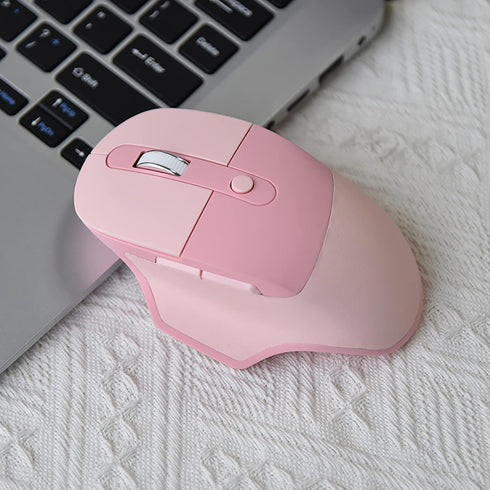 Ergonomic 2.4G & Bluetooth Dual Mode Wireless Mouse with PU Cover, Soundless Keys, Candy Colors, Compatible with Notebook, PC, Tablet, Smartphone ...