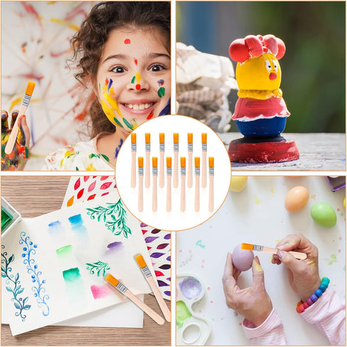 12 Pcs Paint Brush 5 Inch Trim Painting Tool Soft Bristle with Wood Handle Small Paint Brushes for Walls, Touch Up, Cabinets, Fences, Edge Paintin...