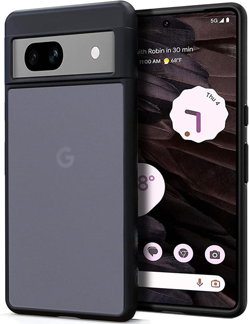 Miimall Compatible for Google Pixel 7a Case, Smooth Frosted Translucent Case Protective Matte Clear Cover Case for Google Pixel 7a 6.1'' 2023, Bla...