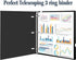 Telescoping 3 Ring Binder, Portable Plastic Binder with Telescoping Spine, 3 Ring Binder with Foldable Front Cover Holds 8.5" x 11" Paper for Scho...
