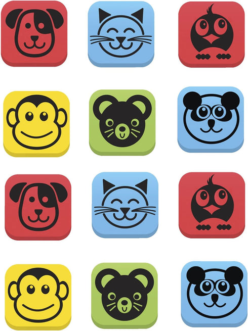Flipside Student Animal Whiteboard Set Magnetic Eraser, Assorted 12 per...