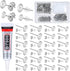 Jewelry Glue with Earring Posts,1002Pcs Stainless Steel Earring Posts with Butterfly and Rubber Earring Backs, Hypoallergenic Stud Earring Posts w...