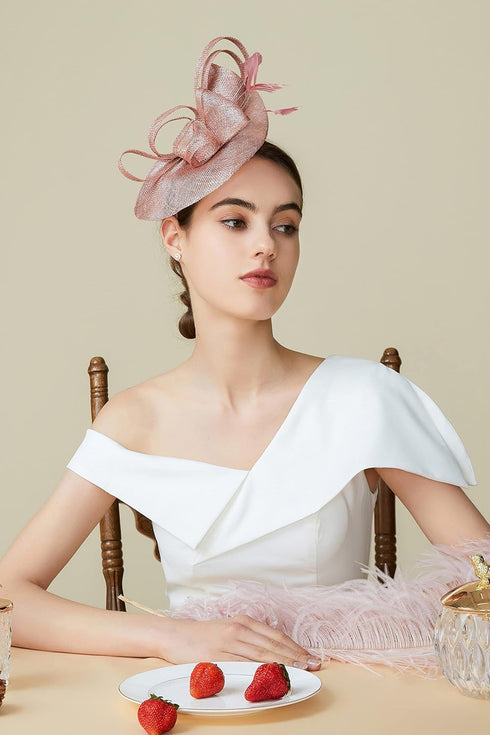 BABEYOND Women's Pillbox Fascinator Hat Kentucky Derby Hat Feather Fascinator Headband Tea Party Fascinator Hat for Cocktail...