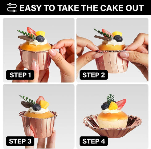 EUSOAR Aluminium Cups for Baking, 100pcs 3.5 oz Disposable Aluminum ramekins, Foil Cupcake Baking Cups Muffin Liners Cupcake Ramekin Holder for We...