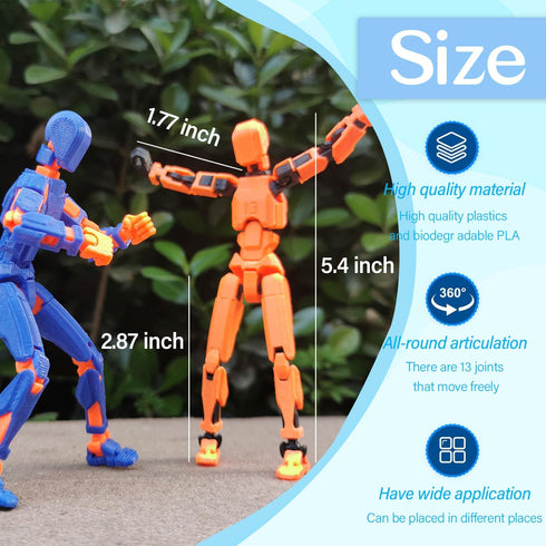 T13 Action Figure Already Assembled, Titan 13 Action Figure, T13 Action Figure 3D Printed Multi-jointed Movable, Dummy 13, Nova 13, Robot 13 Actio...