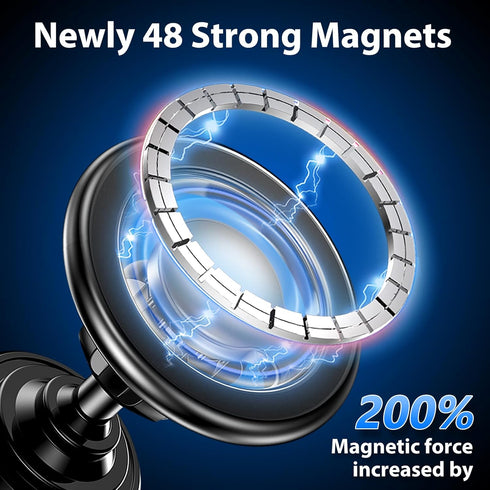 2024 Newly for Magsafe Car Mount - 2 in 1 Magnetic Phone Holder for Car - 1s Put and Take - 48 Super Magnet + Super 3m Adhesive - Fit for Vent Das...