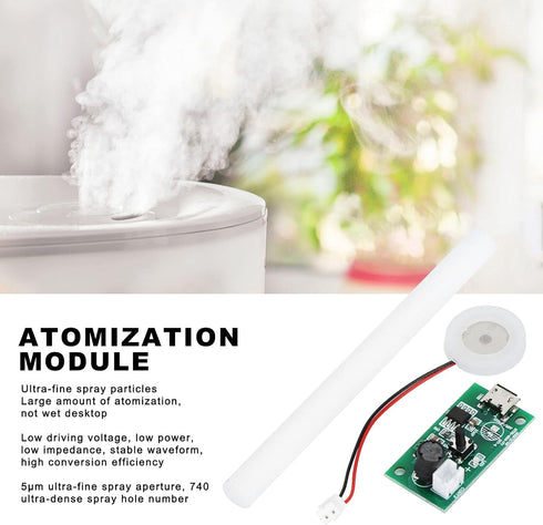 5V Mini USB Humidifier,DIY Kit Atomization Disc, USB Mist Maker Atomization Plate with Timing Switch Control, Circuit Board Driver Electronic Acce...