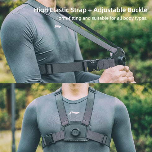 SUREWO Adjustable Chest Strap Mount Compatible with GoPro Hero 12/11/10/9/8/7/6/5 Black,DJI Osmo Action 3/2,Insta 360 ONE R and Most Action Camera...