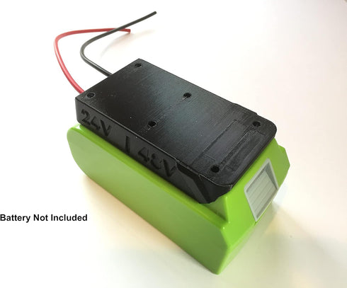 Adapter for greenworks or creabest 24volt Compatible lithitum Battery 12 Gauge, Black...