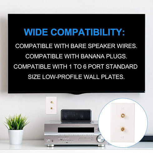 12 Pieces Banana Jack Binding Post Keystone Jack Insert, Black and Red Rings Audio Speaker Keystone Connector Screw Type Inline Coupler for Wall P...