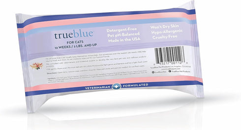 TrueBlue Milk & Honeysuckle Fresh Fur Cat Cleaning Wipes - Pre-Moistened Cleansing Pads for Cleaning Dirty Paws, Coats, Cats, Kittens – Extra Larg...
