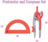 Mr. Pen- Compass and Protractor Set, Red, Compass Geometry Tool, Protractor and Compass Set, Compass Drawing Tool, Drawing Compass, Protractor Set...