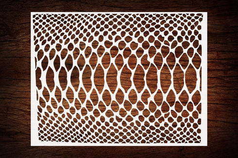 Snake Skin Camo Logo Stencil - Reusable 9?7 inches Mylar Laser Cut Stencil for Arts and Crafts, Scrapbooking, Airbrush Painting, and Drawing STENC...