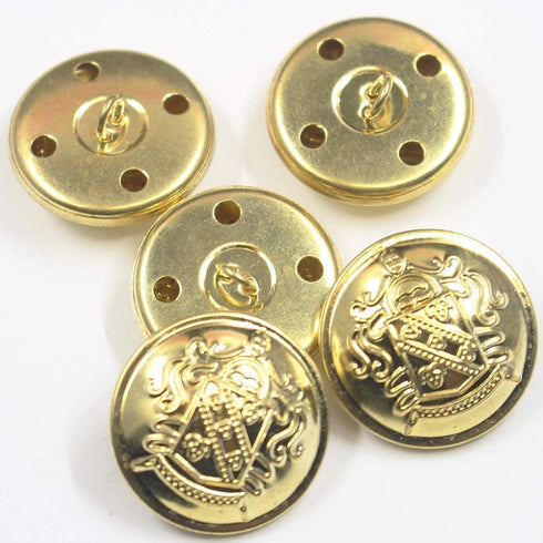 12 Piece Metal Blazer Button Set - for Blazer, Suits, Sport Coat, Uniform, Jacket 25mm (Gold)...