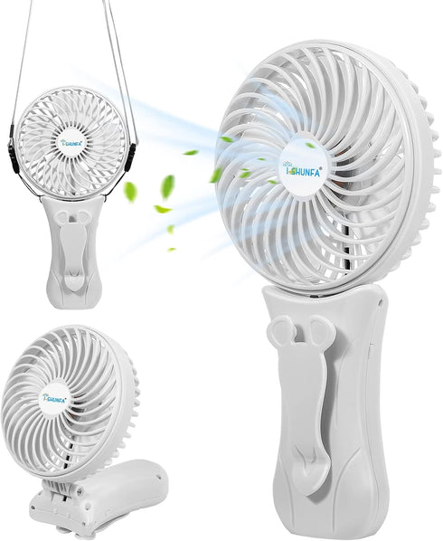 I-SHUANF Waist Clip Fan, Bttery-Powered Portable Necklace Fan, Foldable Handheld Fan, Three Fan Speeds, Suitable for Maintenance, Hiking, Climbing...