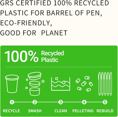 Kaco PURE Eco Friendly Gel Ink Pen 100% Recycled Plastic 5 Pieces Aesthetic Pens School Office Stationery...
