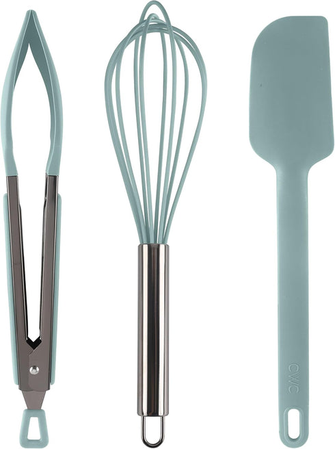 COOK WITH COLOR Silicone Cooking Utensils, 3 Pc Kitchen Utensil Set, Easy to Clean Silicone Kitchen Utensils, Cooking Utensils for Nonstick Cookwa...