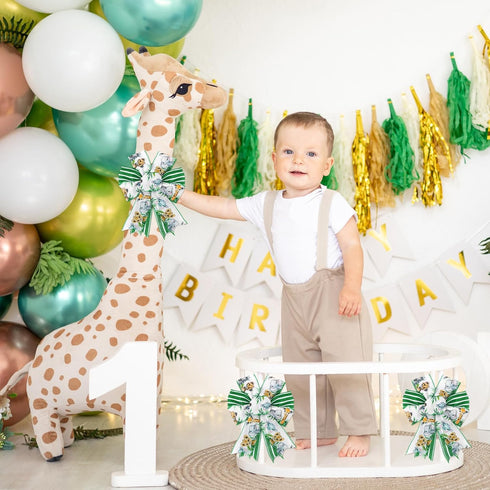 2 Roll Jungle Animal Wired Edge Ribbon 2.5 Inch 20 Yards Safari Animal Ribbon Animal Print Ribbon for Bow Wreath Craft Gift Wrap Party Decor...