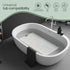 Peel and Stick Bathtub Mat - White Adhesive Vinyl Anti Slip with Drain Cut Out - Non Slip Shower Bath Mat - Extra Long Bathroom Accessory for Wet ...