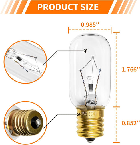 Belleone Light Bulb Fits for LG Microwave Oven - Compatible with LG Frigidaire Kenmore Whirlpool GE Over The Range Microwave, Dimmable 125V 30W E1...