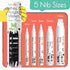 5 Acrylic White Paint Pens - Fine & Jumbo Size Ink Pens (1mm, 3mm, 6mm, 10mm, 15mm) - Permanent White Marker Ink for Rock Painting, Fabric, Tire, ...