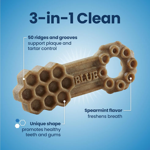 Blue Buffalo Medium Dental Chews for Dogs, Daily Dental Care Dog Treats Made in the USA with Natural Ingredients, Chicken & Spearmint (14 Count)...