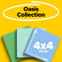 Post-it 100% Recycled Paper Super Sticky Notes, 2X The Sticking Power, 4x4 in, 3 Pads, 70 Sheets/Pad, Oasis Collection (675R-3SST)...