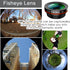 KINGMAS 3 in 1 Universal 198° Fish Eye Lens + 0.63X Wide-Angle Lens + 15X Macro Clip Camera Lens Kit for iPad iPhone Samsung Android and Most Smar...